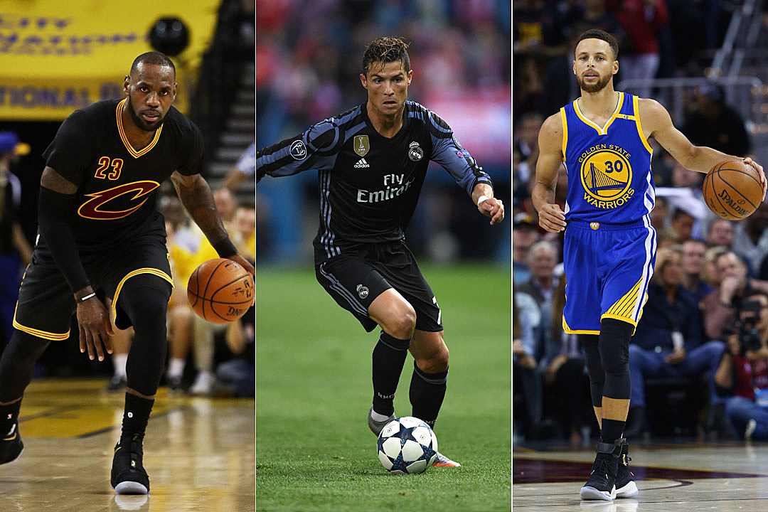 LeBron James, Christiano Ronaldo, Stephen Curry